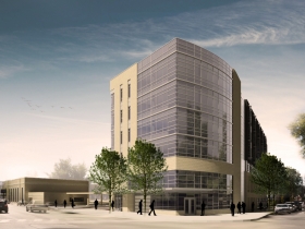 Northeast corner rendering of Greenwich Park Apartments with phase one complete.