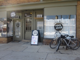 Milwaukee’s original \“friendly,\” female-owned sex toy shop, the Tool Shed, on the east side at 2427 N Murray Ave., among houses and other local businesses.