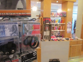 The Tool Shed emphasizez the availability of men’s toys on their website and in their displays.