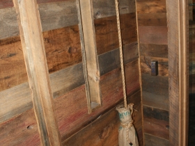 Pulley system in entry to Pizza Man.