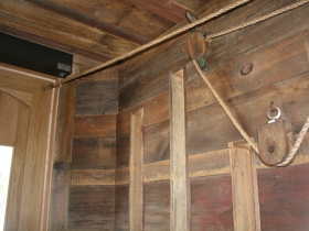 Pulley system in entry to Pizza Man.