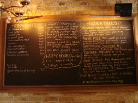 Specials board at Hotel Foster.