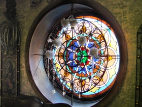 Stain glass window.