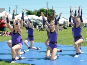 The West Bend Dance Tumbling Troupe performance at the MOWA Art & Chalk Fest