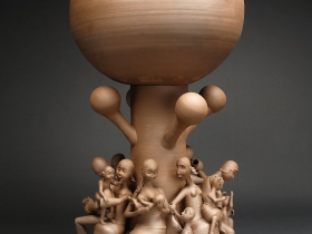 Gerit Grimm, Village Tree, Stoneware, 2011 56” x 23” x 23”