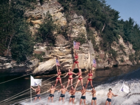 Tommy Bartlett Pyramid of Waterskiers, ca. 1970s