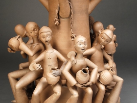 Gerit Grimm, Village Tree, Stoneware, 2011, 56” x 23” x 23”