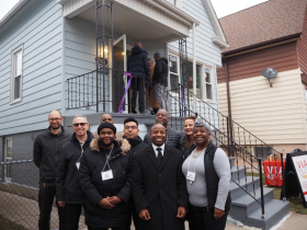 Mayor Cavalier Johnson with Milwaukee Community Land Trust Board