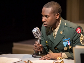 Andrew Muwonge in Next Act Theatre's unSilent Night.