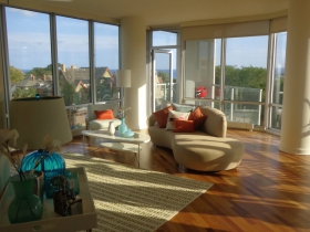 The living room.
