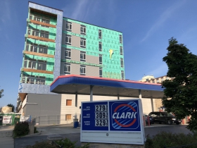 The Contour behind gas station