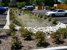 Bioswale at Edison School Apartments