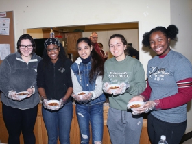 Volunteers from Divine Savior Holy Angels High School