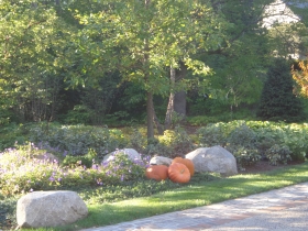 Pumpkins in front of Michael White's River Hills home.