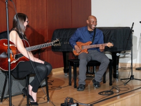 Jazz Master Class with Kevin Eubanks and accompanist Jocelyn Gould from Winnipeg, Canada at the Wilson Center Guitar Festival on Saturday, August 19, 2017