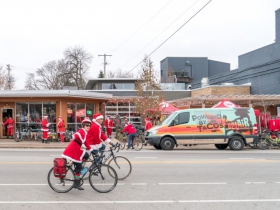 This year registration was at BelAir Cantina where they served free coffee and hot chocolate from Valentine Coffee, had $2 golden ticket tamales with prizes and served their full menu to fuel everyone for the ride.