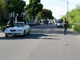 Marchers Head South on N. 8th St.