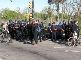 MPD Officers Guard Vehicles, Block Streets
