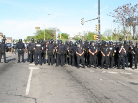 MPD Officers Guard Vehicles, Block Streets
