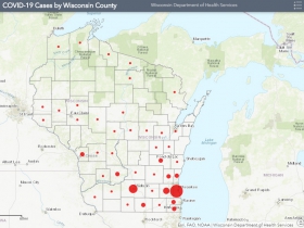 March 28th COVID-19 Wisconsin Case Map