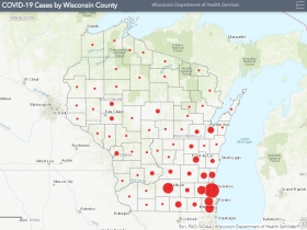 April 12th COVID-19 Wisconsin Case Map