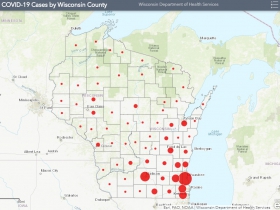 April 13th COVID-19 Wisconsin Case Map