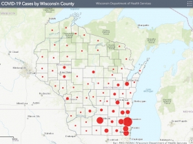 April 15th COVID-19 Wisconsin Case Map