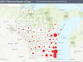 May 8 COVID-19 Wisconsin Case Map
