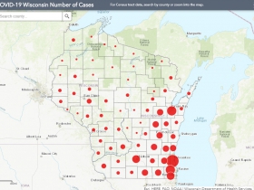 May 19 COVID-19 Wisconsin Case Map