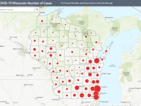 May 25 COVID-19 Wisconsin Case Map
