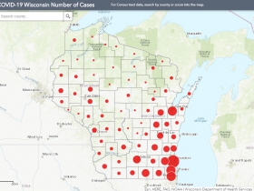 May 26 COVID-19 Wisconsin Case Map