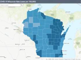 October 12th COVID-19 Wisconsin Cases Per 100,000 Residents Map