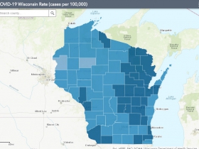 October 15th COVID-19 Wisconsin Cases Per 100,000 Residents Map