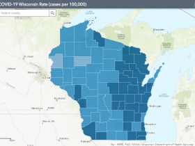 October 16th COVID-19 Wisconsin Cases Per 100,000 Residents Map