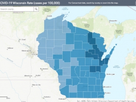 October 27th COVID-19 Wisconsin Cases Per 100,000 Residents Map