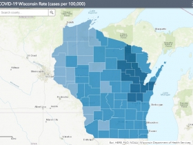 October 29th COVID-19 Wisconsin Cases Per 100,000 Residents Map