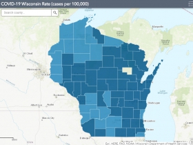 November 20th COVID-19 Wisconsin Cases Per 100,000 Residents Map
