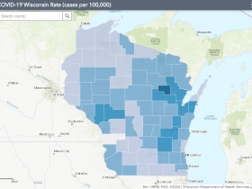 November 29th COVID-19 Wisconsin Cases Per 100,000 Residents Map