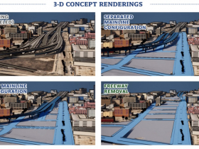 Interstate 794 Reconfiguration Options Renderings - Looking West