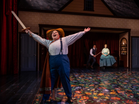Milwaukee Repertory Theater presents Little Women in the Quadracci Powerhouse January 16 – February 18, 2024. Pictured Amelio García , Austin Winter, Katie Peabody.  Photo by Michael Brosilow