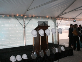 Hardhats and shovels.