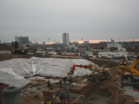A busy construction site.