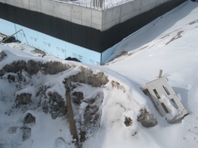 Snow and ice hasn't stopped construction of the Avenir.