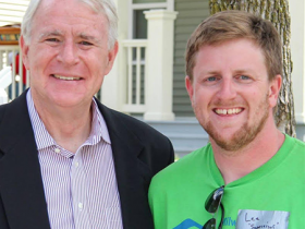 Tom Barrett and Lee Rowley. Photo courtesy of NEWaukee.