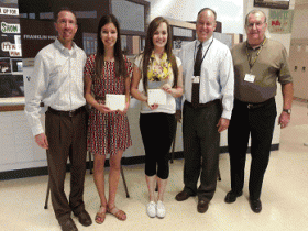 Supervisor Steve F. Taylor, Maggie Roemer, Sydney Kirkegaard, Principal Michael Nowak, and Tom Gadowski