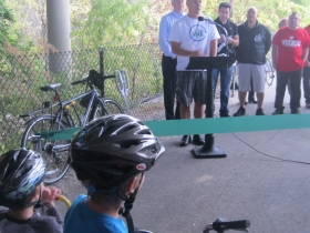 Listening attentively.