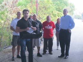 Ald. Tony Zielinski talking abou the new trail.