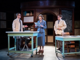 Neil Brookshire* (Maurice Wilkins), Cassandra Bissell* (Rosalind Franklin) & Josh Krause (Ray Gosling)