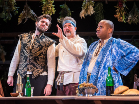 Joe Picchetti as Frank Thorney, Reese Madigan as Sir Arthur Banks and James Carrington as Cuddy Banks in Renaissance Theaterworks' WITCH