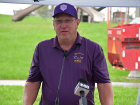 Aaron Werth at Stella's Playground groundbreaking.